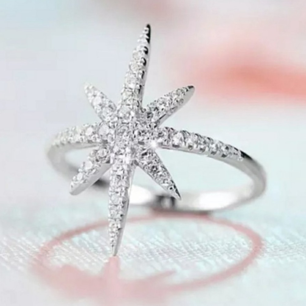 NEW 18K White Gold Diamond Shooting Star Ring - Picture 4 of 7